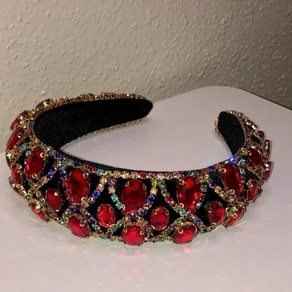 Ruby Red Large Crystal Headband - Picture 8 of 10